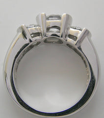 CONTEMPORARY THREE STONE CURVED BAR SET SEMI BEZEL RING SETTING