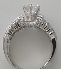 IMPORTANT UNIQUE DIAMOND ACCENTED ENGAGEMENT RING SETTING FOR ALL SHAPES AND SIZE CENTER STONES