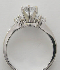 THREE STONE PRINCESS CUT DIAMOND RING SETTING