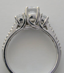 DIFFERENT LOOKING THREE STONE DIAMOND ANNIVERARY RING SETTING