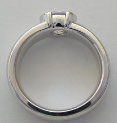 ELEGANT SEMI BEZEL SET DIAMOND ENGAGEMENT RING SETTING OR REMOUNT RING