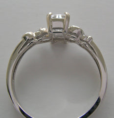 GOLD ENGAGEMENT RING SETTING DIAMOND ACCENTS