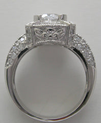 ANTIQUE STYLE ENGAGEMENT RING SETTING WITH DIAMOND ACCENTS