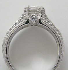 UNUSUAL FVEMININE PAVE DIAMOND ENGAGEMENT RING SETTING