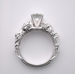 ART DECO STYLE DIAMOND ACCENT ENGAGEMENT RING