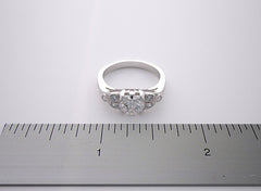 DIFFERENT ART DECO STYLE ENGAGEMENT RING SETTING DIAMOND AND MIL GRAIN ACCENT